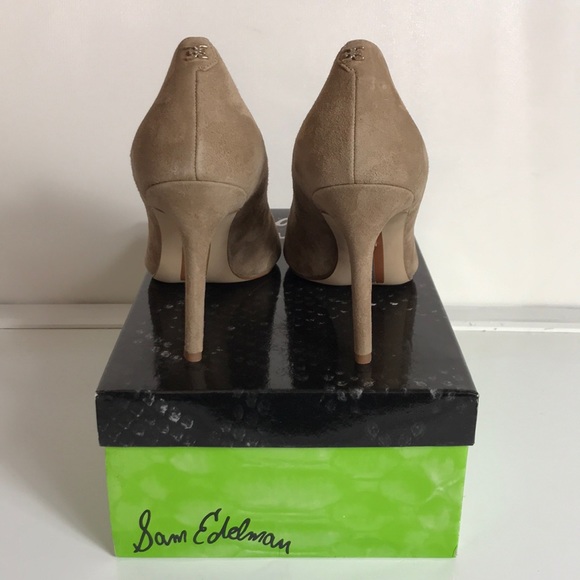 Sam Edelman Hazel Pointed Toe Pumps oatmeal Suede - Picture 3 of 8